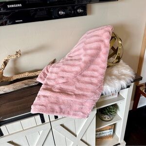 THRO by Marlo Lorenz Pink Minky Throw Blanket 48" x 57” (2 Available)